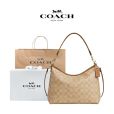 COACH蔻驰Laurel 31流浪包通勤单肩手拎腋下包（浅卡其色）