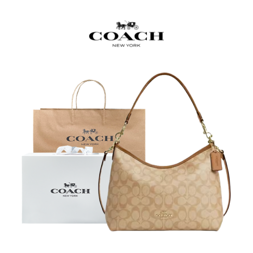 COACH蔻驰Laurel 31流浪包通勤单肩手拎腋下包（浅卡其色）