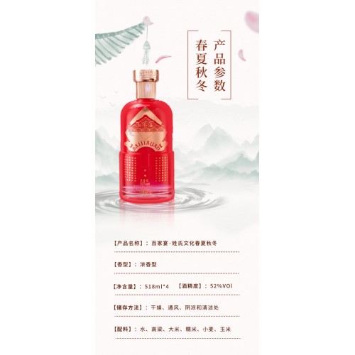 五粮液百家宴春夏秋冬文化酒