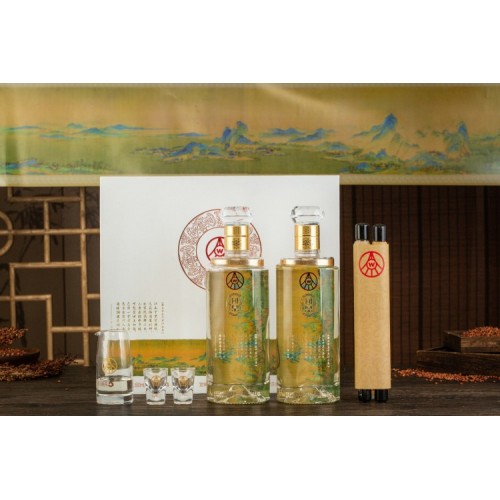 五粮液生态国鼎-千里江山 (卷轴) 52%vol 绿豆酒500ml*2瓶