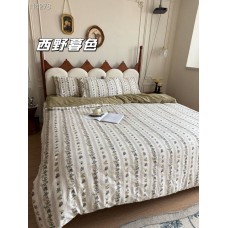 新款提花沐纱棉四件套 （西野暮色）
