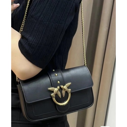PINKO 人字纹图案绗缝斜挎包PIN04361A0F1-小号 （黑色）