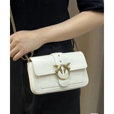 PINKO 人字纹图案绗缝斜挎包PIN04361A0F1-小号 （白色）