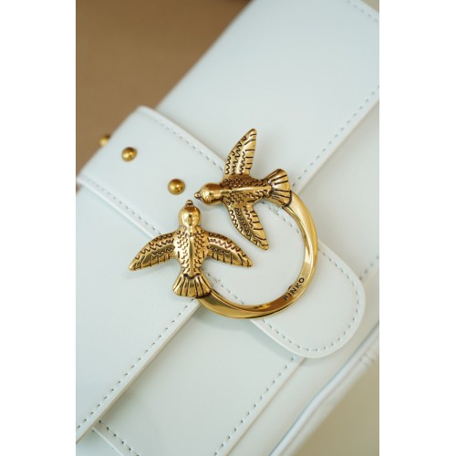 PINKO 人字纹图案绗缝斜挎包PIN04361A0F1-小号 （白色）