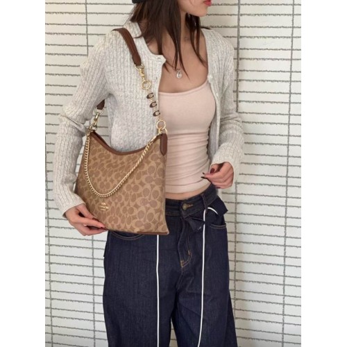 COACH蔻驰Laurel 31流浪包通勤单肩手拎腋下包（枫叶色）